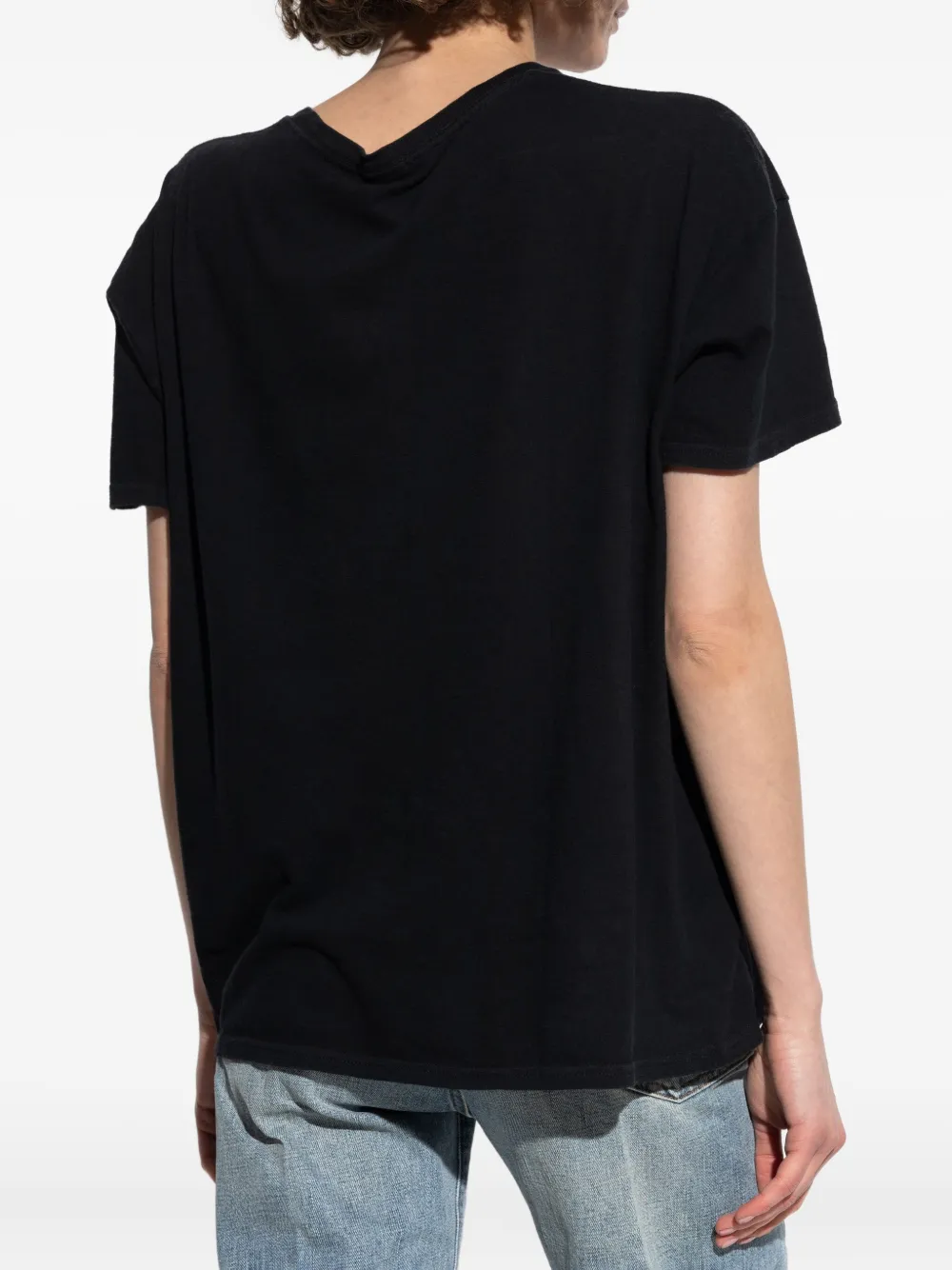 R13 printed cotton T-shirt Zwart