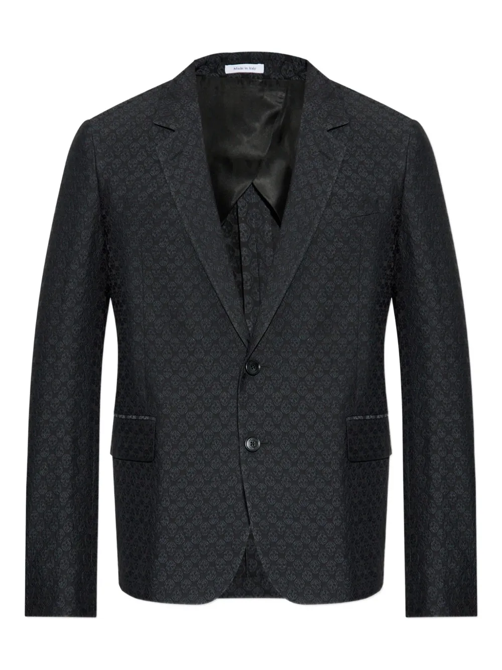 Alexander McQueen skull-print two-button blazer Zwart