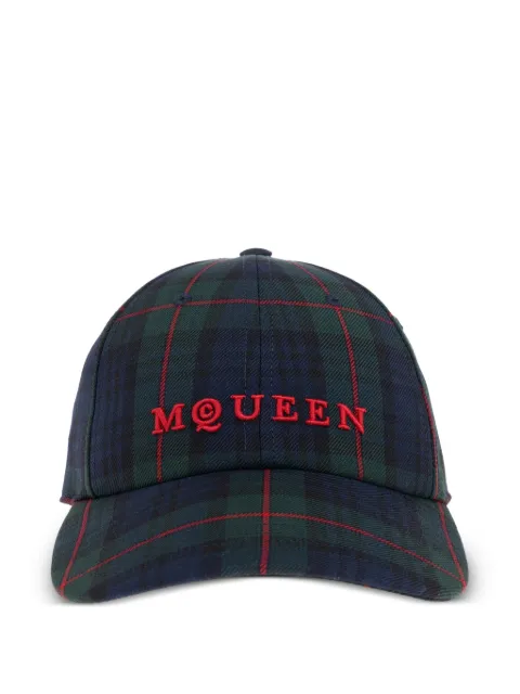Alexander McQueen plaid logo cap