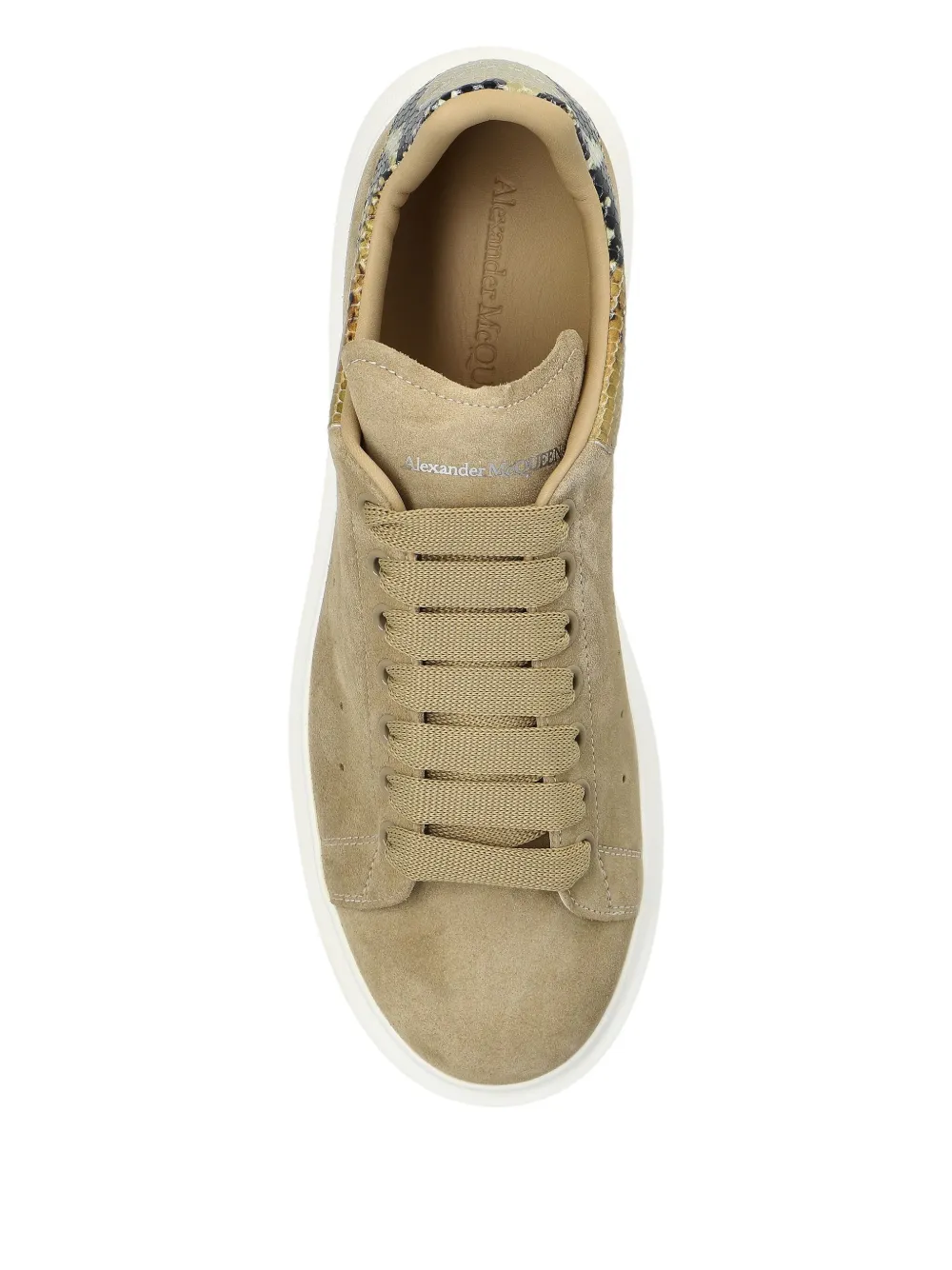 Alexander McQueen suede snake-detail trainers Beige