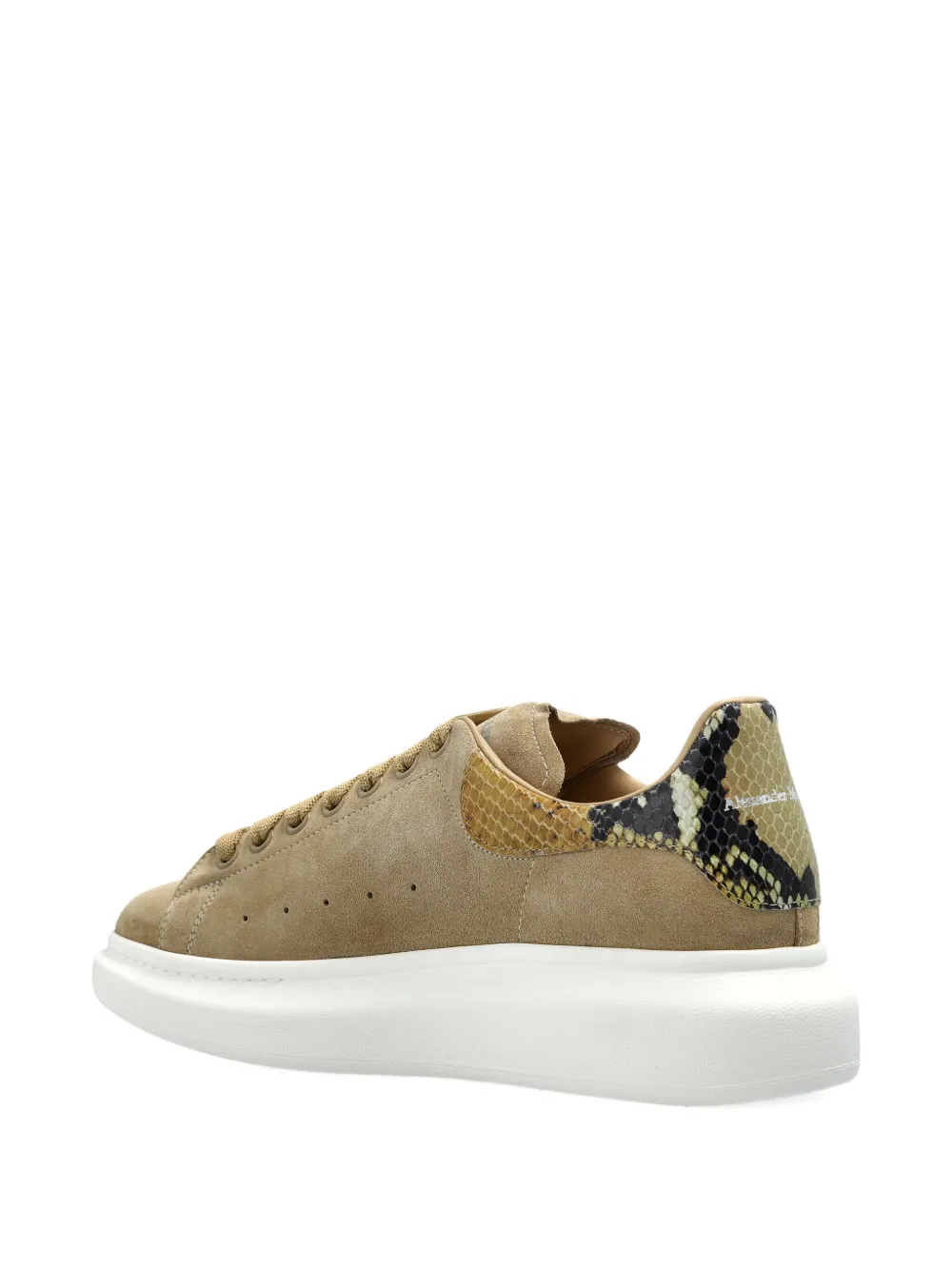 Alexander McQueen suede snake-detail trainers Beige