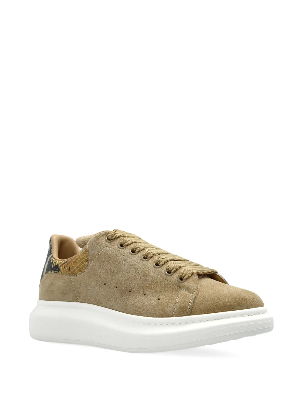 Alexander McQueen suede snake-detail trainers Beige