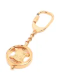 Celine Pre-Owned Macadam rotating emblem keyring - Gold