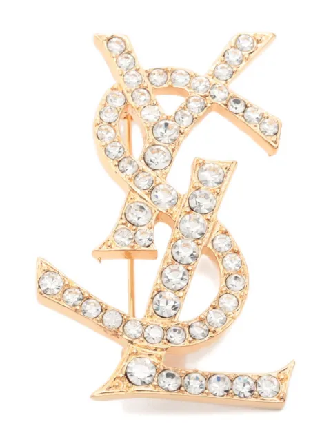 Saint Laurent Pre-Owned Cassandre rhinestone-embellished brooch