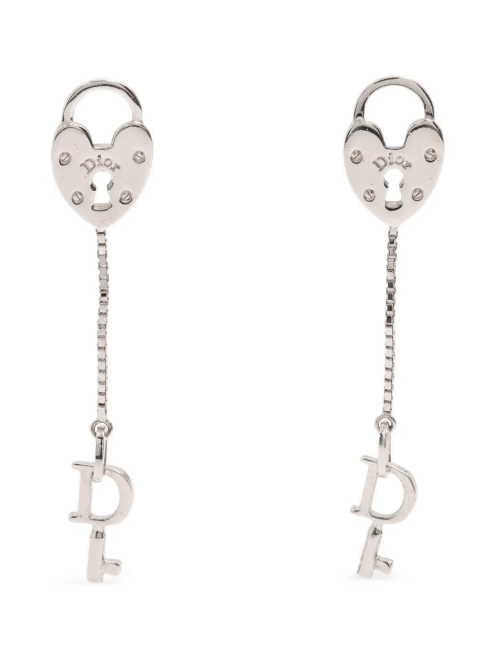 Christian Dior Pre-Owned Heart Key ピアス - シルバートーン Christian Dior Pre-Owned Heart Key ピアス - シルバートーン