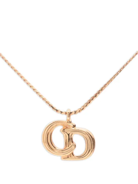Christian Dior Pre-Owned gold plated CD logo necklace