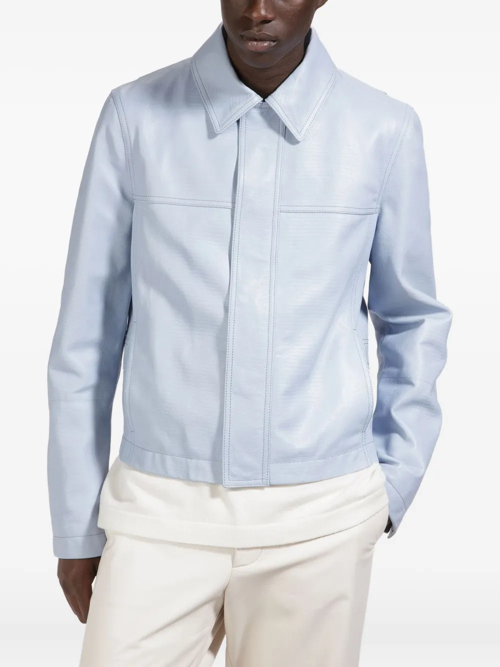 Bally Leather Jacket In Blue