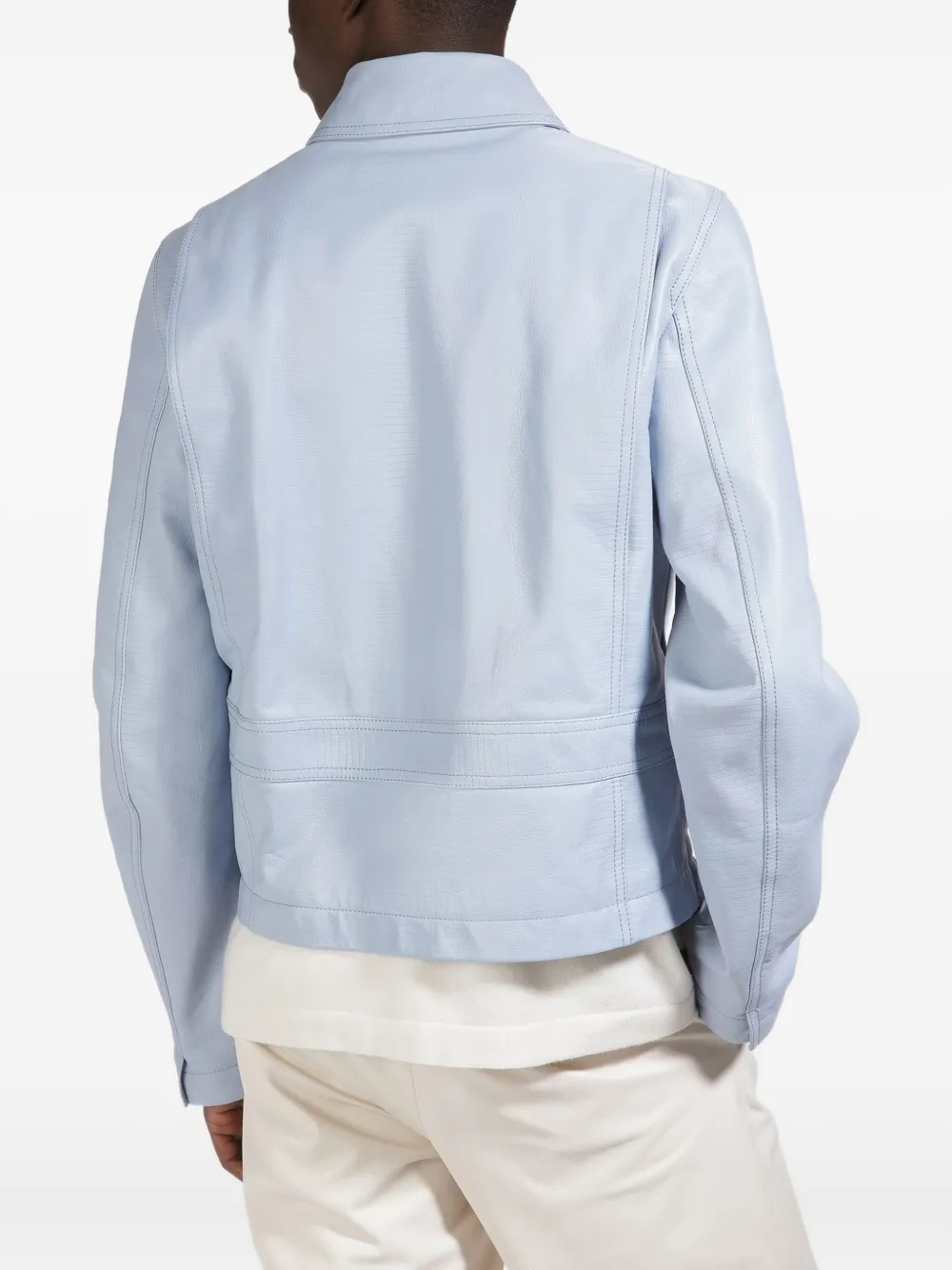 Bally Leather Jacket In Blue