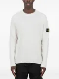 Stone Island Compass-badge gauzed-effect sweater - White