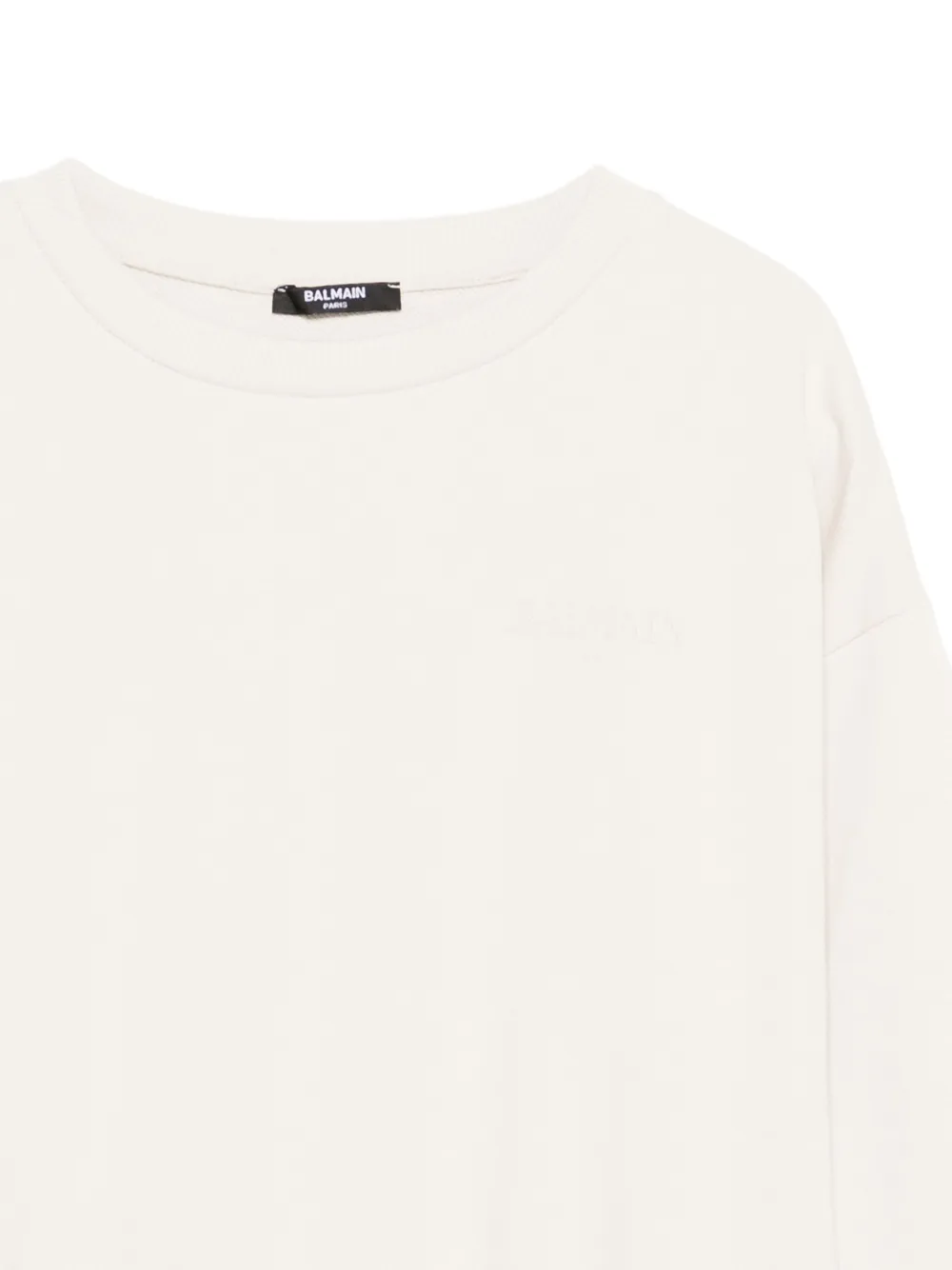 Balmain Kids Sweater met geborduurd logo Beige