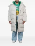 Lacoste quilted logo-appliqué coat - Grey