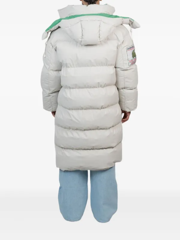 Lacoste Quilted logo-appliqué Coat Grey FARFETCH IN