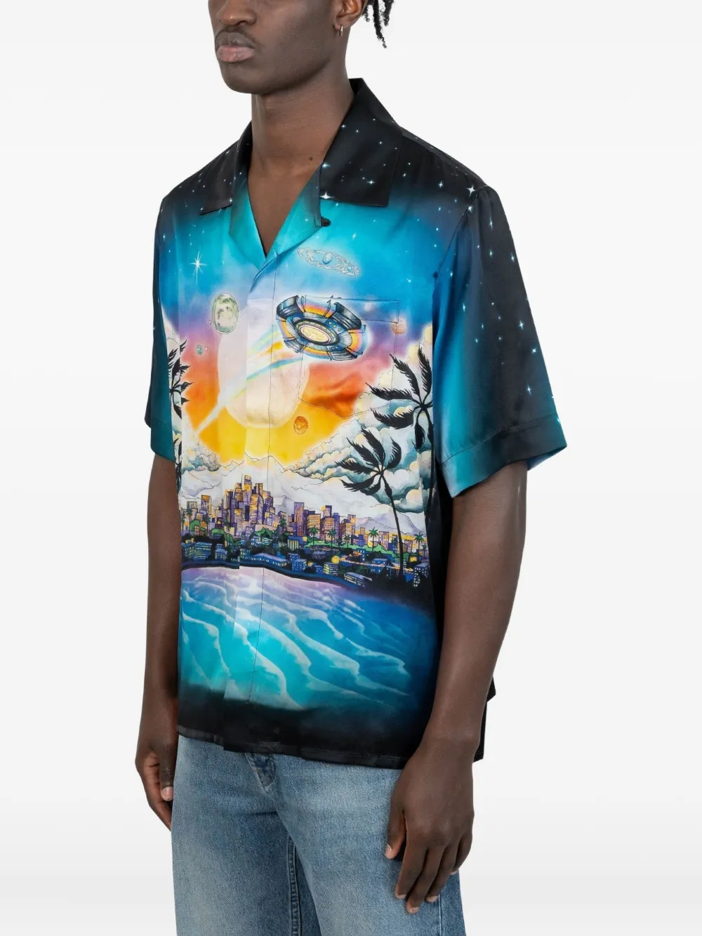 Casablanca La Prémonition cosmic skull shirt | Black | Image 1