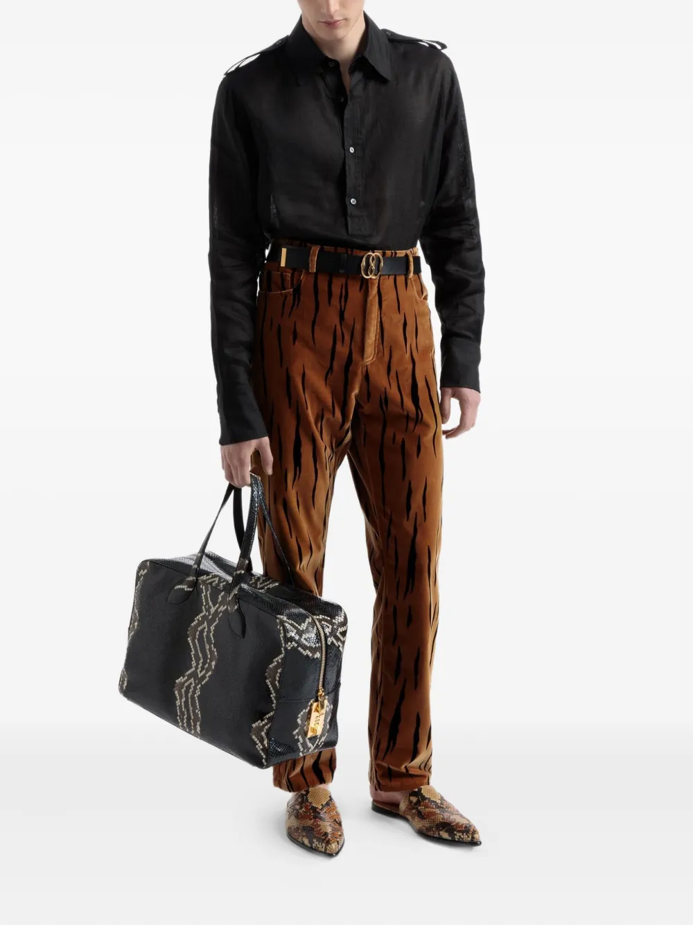 Bally Broek met tijgerprint - Beige