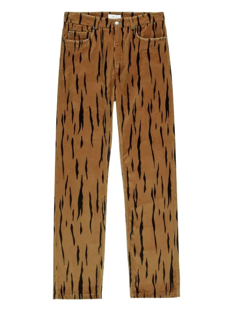 Bally pantalones de terciopelo con estampado de tigre