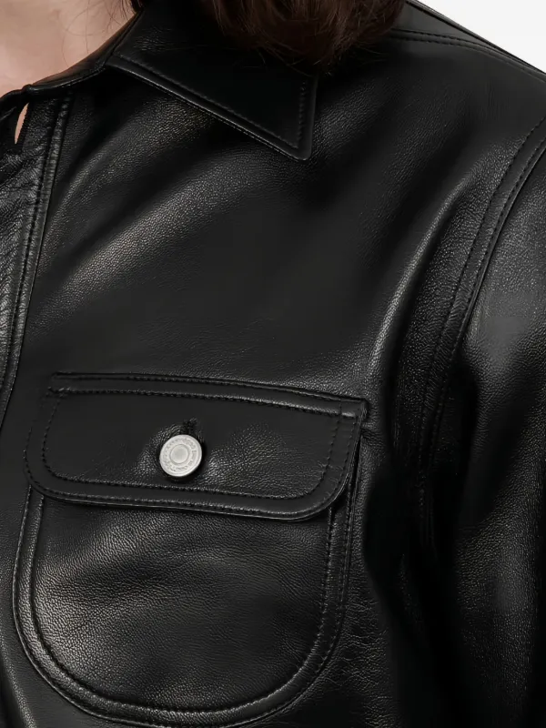 Courrèges Leather Shirt | Black | FARFETCH SG