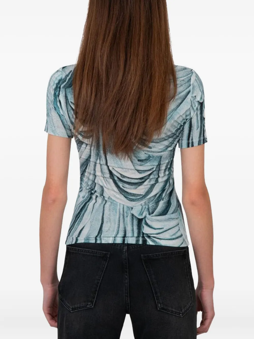 Rabanne T-shirt met print Blauw