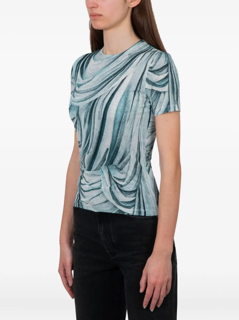 Rabanne T-shirt met print Blauw