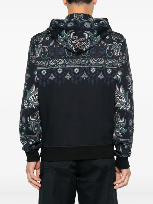 【gitalps】 ETRO エトロ ジップパーカー 転写プリント ETRO ペイズリー ジップアップ パーカー | ブルー | FARFETCH JP