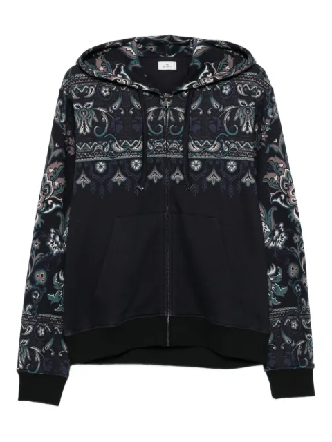 ETRO hoodie con cierre y estampado de cachemira