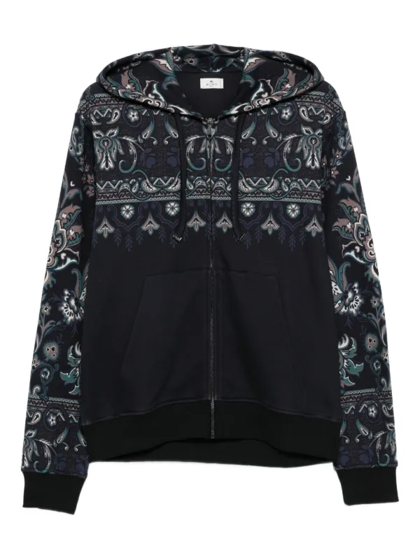 ETRO ペイズリー ジップアップ パーカー | ブルー | FARFETCH JP