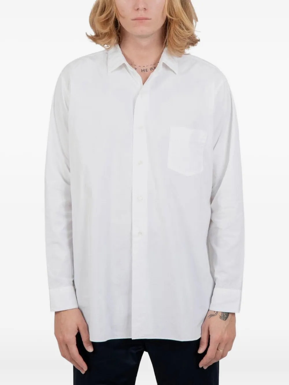 BEAMS PLUS classic-collar cotton shirt | White | Image 1