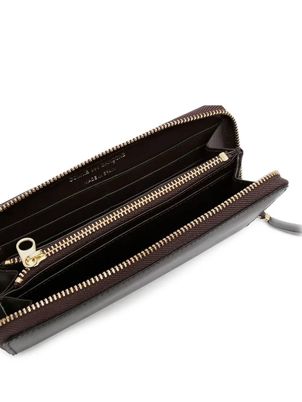 Comme Des Garçons Zip-around Leather Wallet In Brown