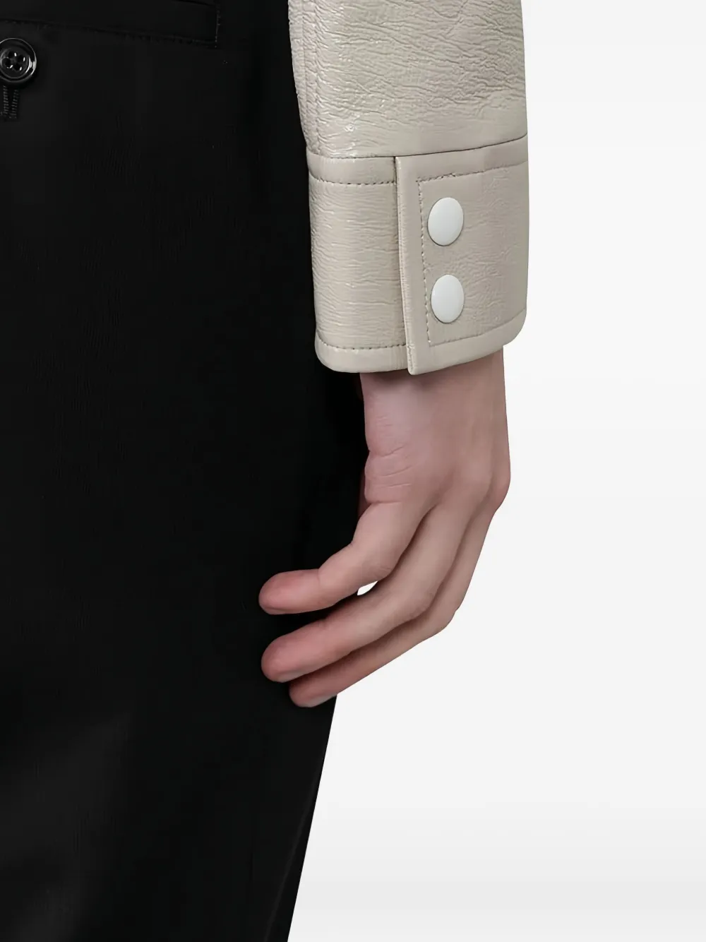 Courrèges Logo-patch Press-stud Jacket In Neutral