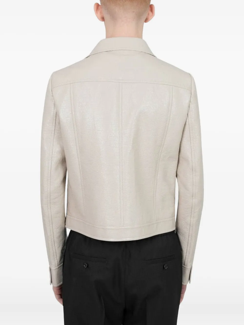 Courrèges Logo-patch Press-stud Jacket In Neutral