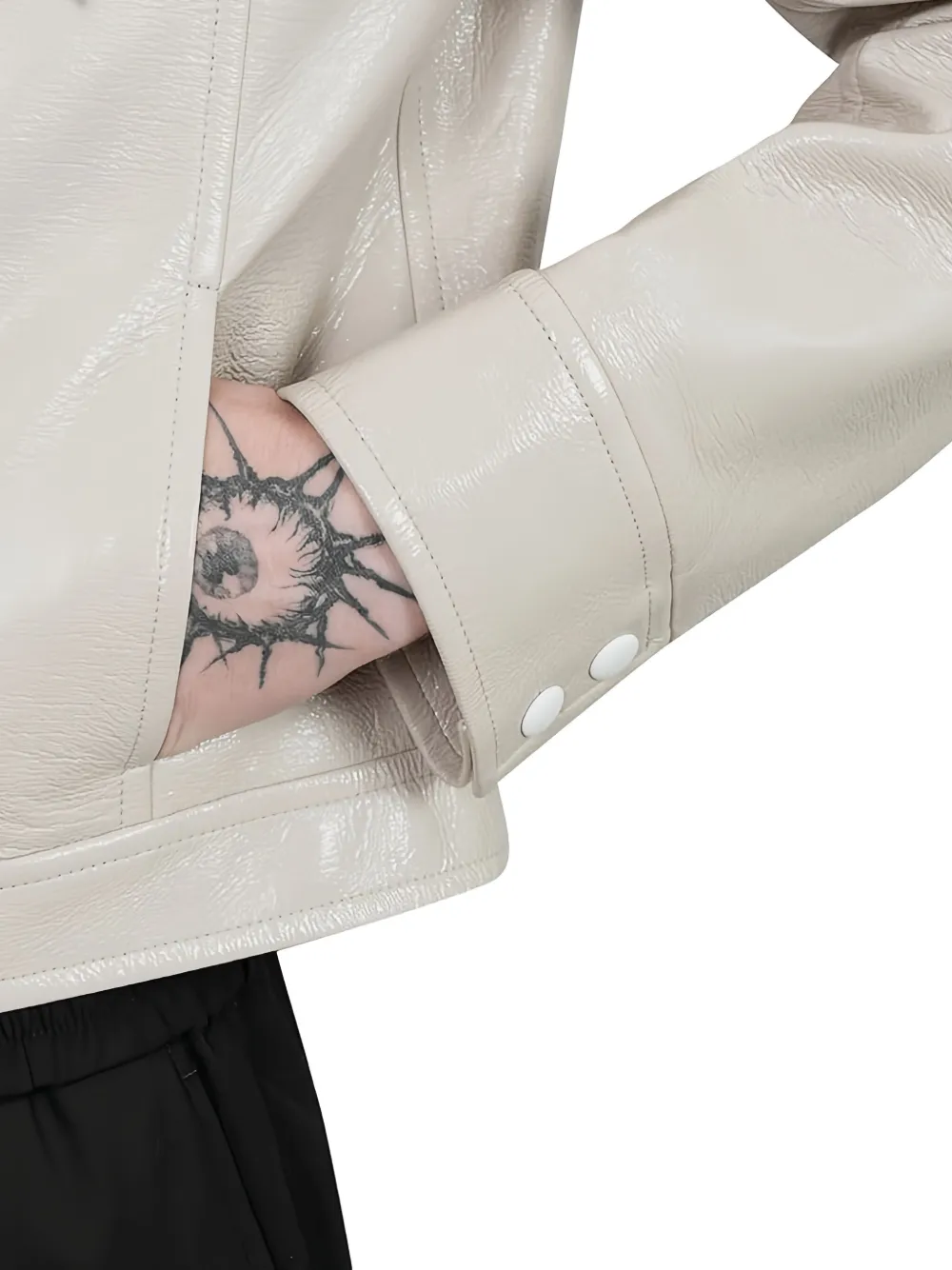 Courrèges Logo-patch Press-stud Jacket In Neutral