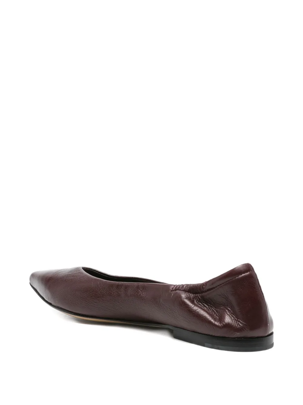 Pomme D'or Glove Pointed-toe Leather Ballet Flats In Red