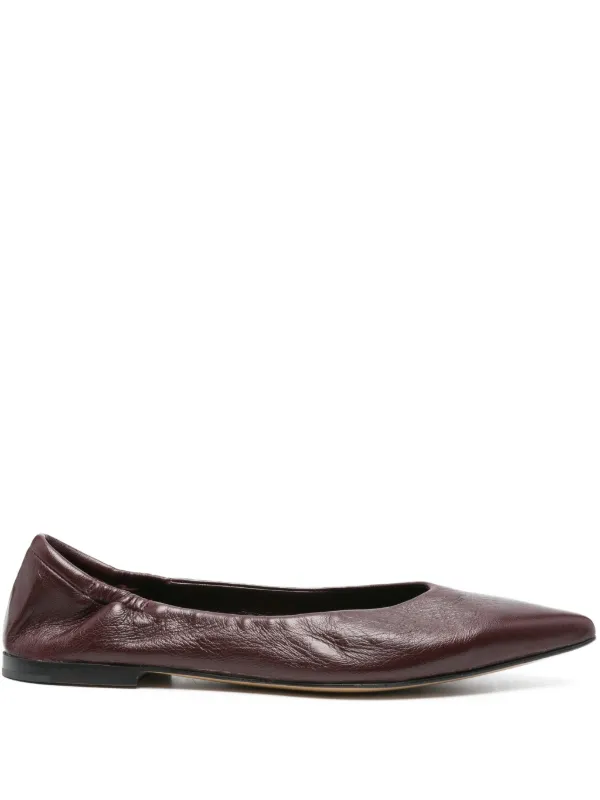 美品 POMME D'OR フリンジ フラットシューズ ポインテッドトゥ BLK Pomme D´Or ポインテッドトゥ フラットシューズ | レッド