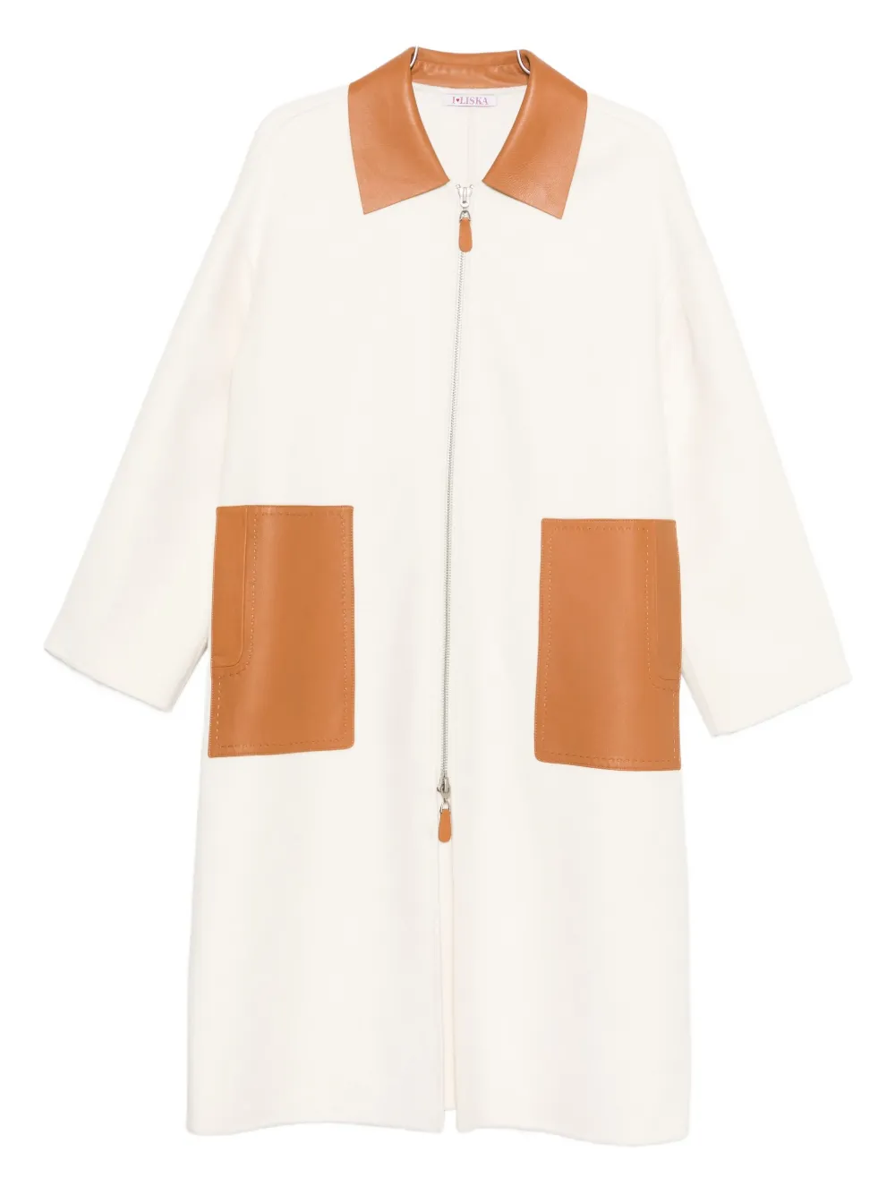 Liska Cappotto con bordo in pelle - Toni neutri