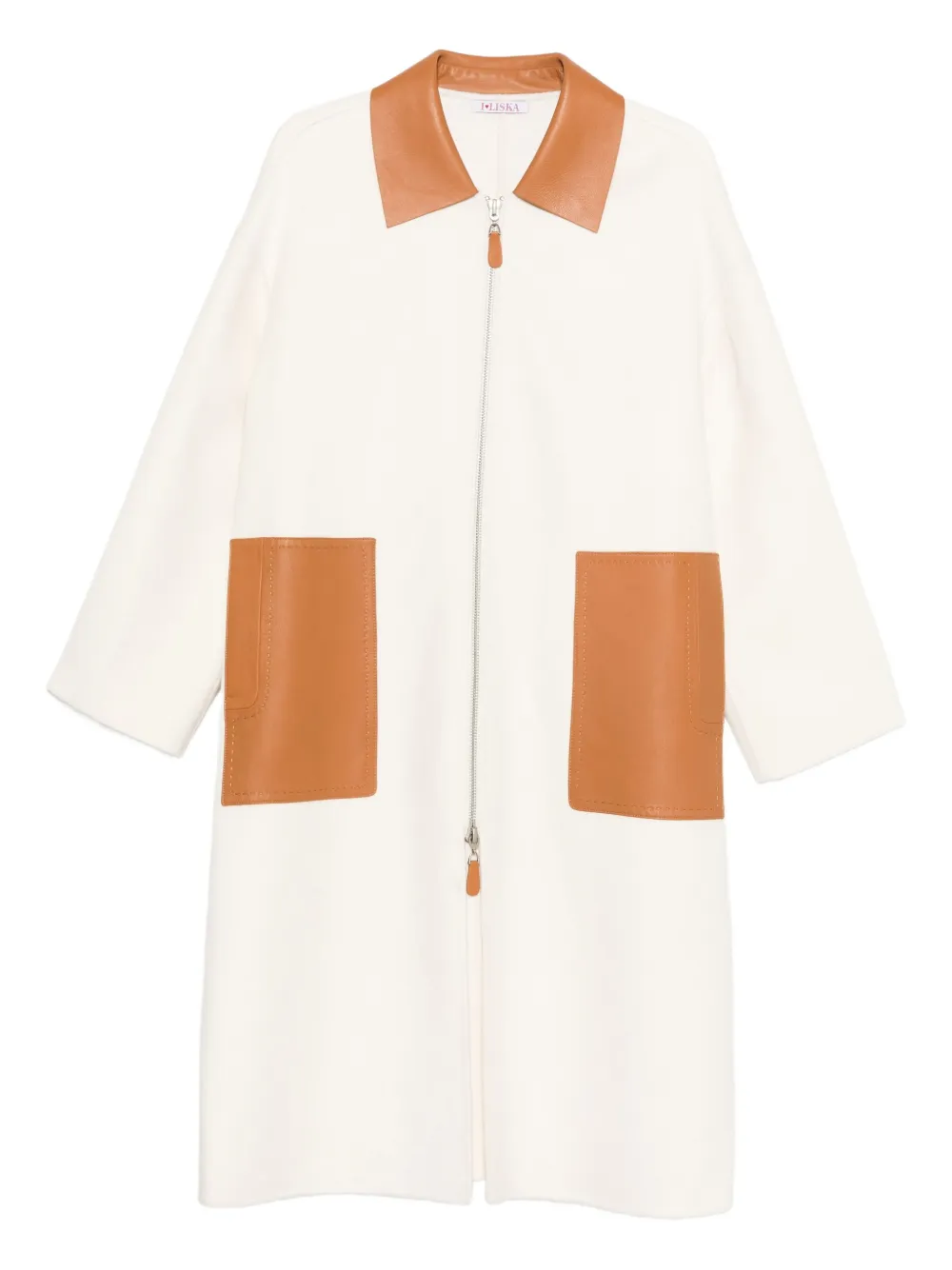 Liska Leather-trim Coat In White