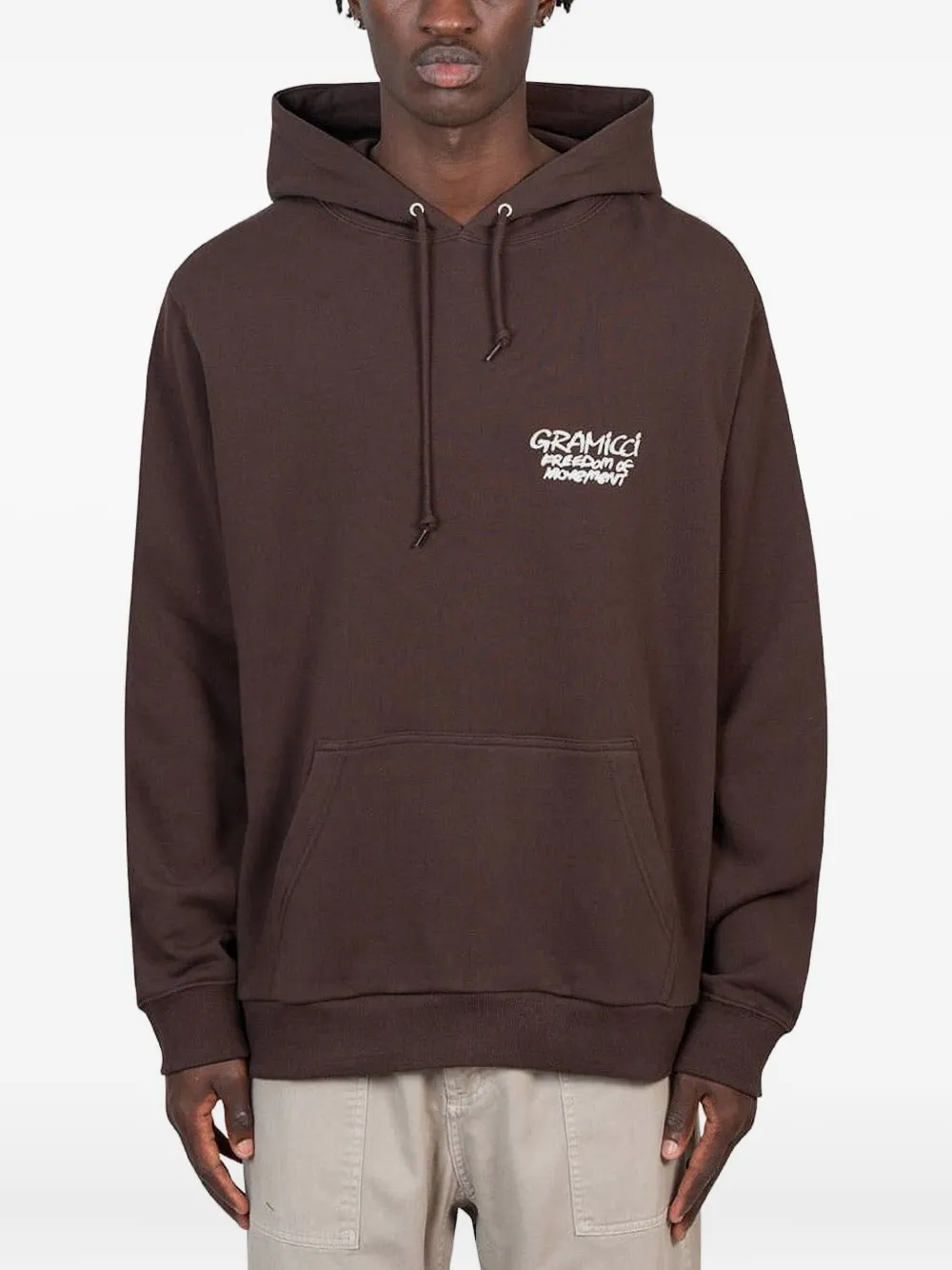 Gramicci Napping Climber graphic-print cotton hoodie - ブラウン Gramicci Napping Climber graphic-print cotton hoodie - ブラウン