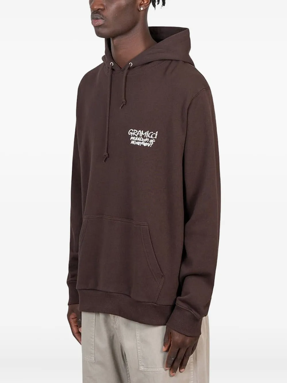 Gramicci Napping Climber katoenen hoodie met grafische print Bruin