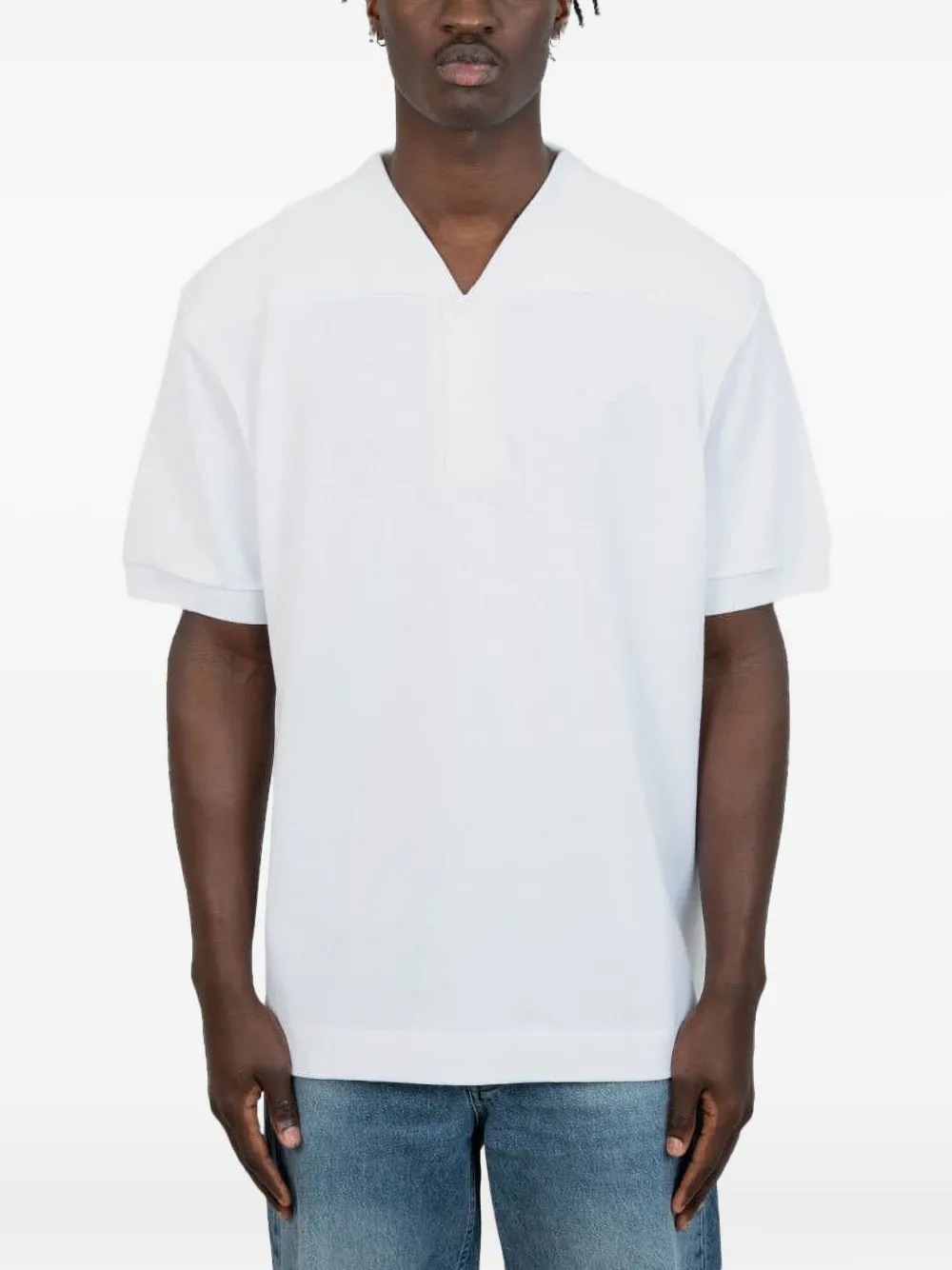 Lacoste Poloshirt Mit V-ausschnitt In White