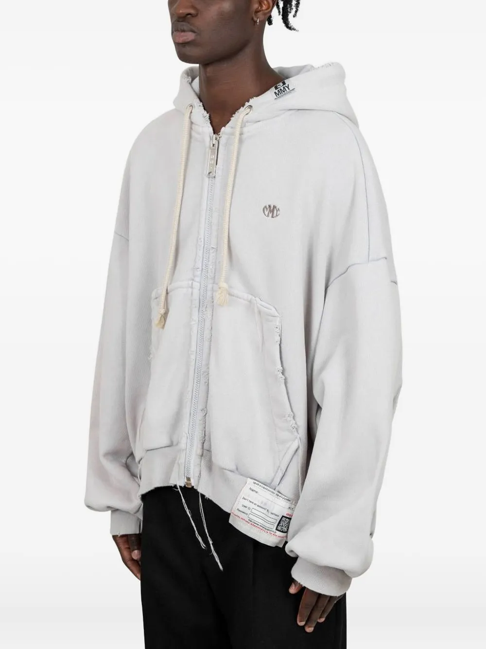 Maison MIHARA YASUHIRO distressed zip-up hoodie | Hoodies | Image 2