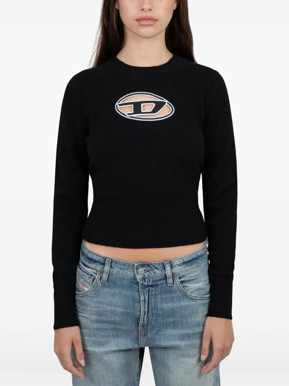 Diesel Oval D-logo sweater Zwart