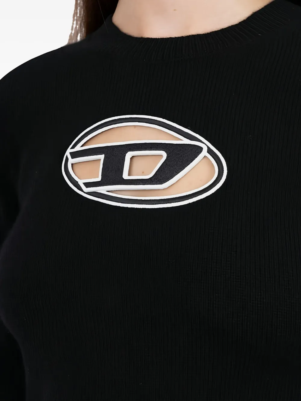 Diesel Trui met D-logo Zwart
