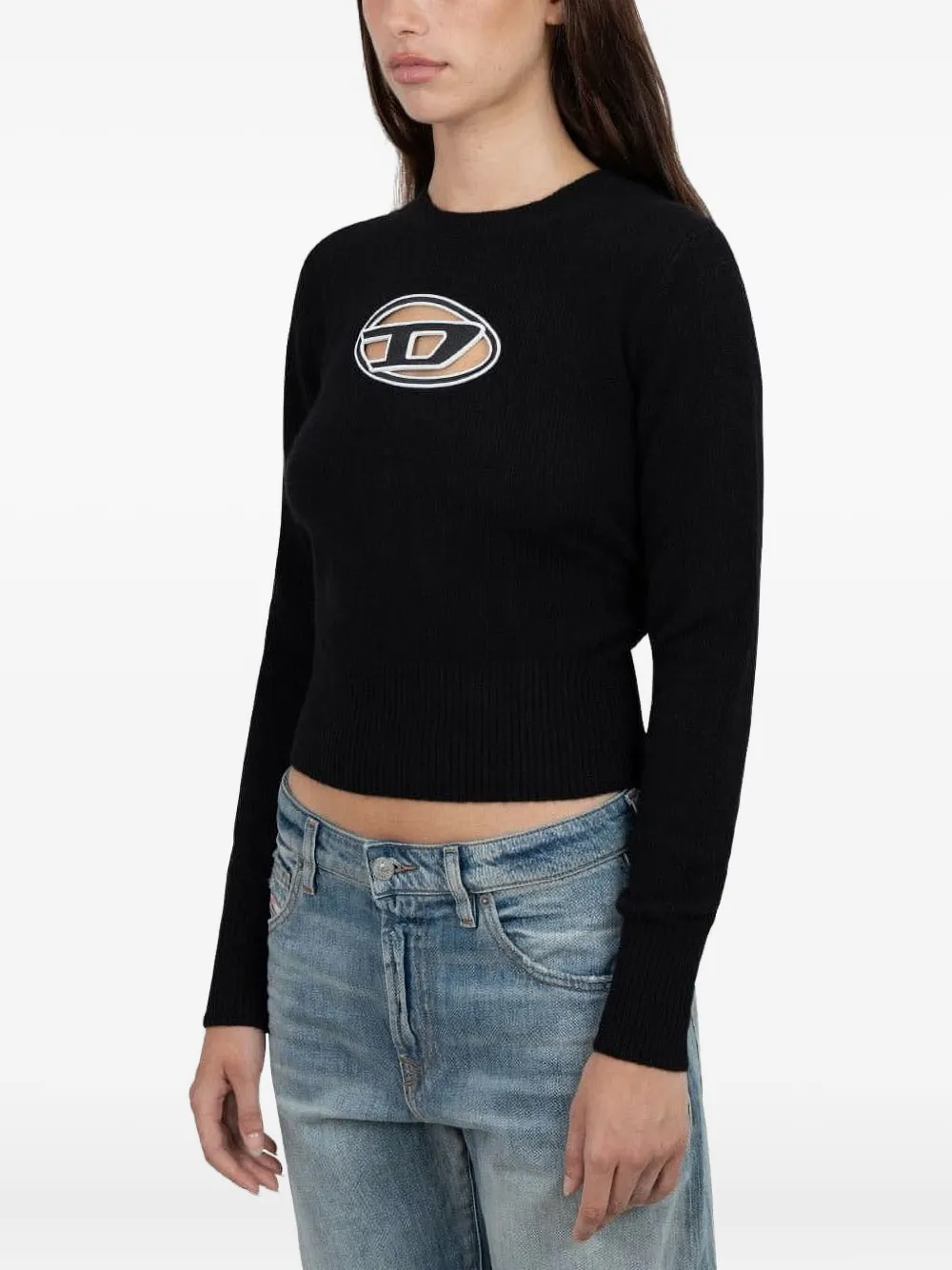 Diesel Trui met D-logo Zwart