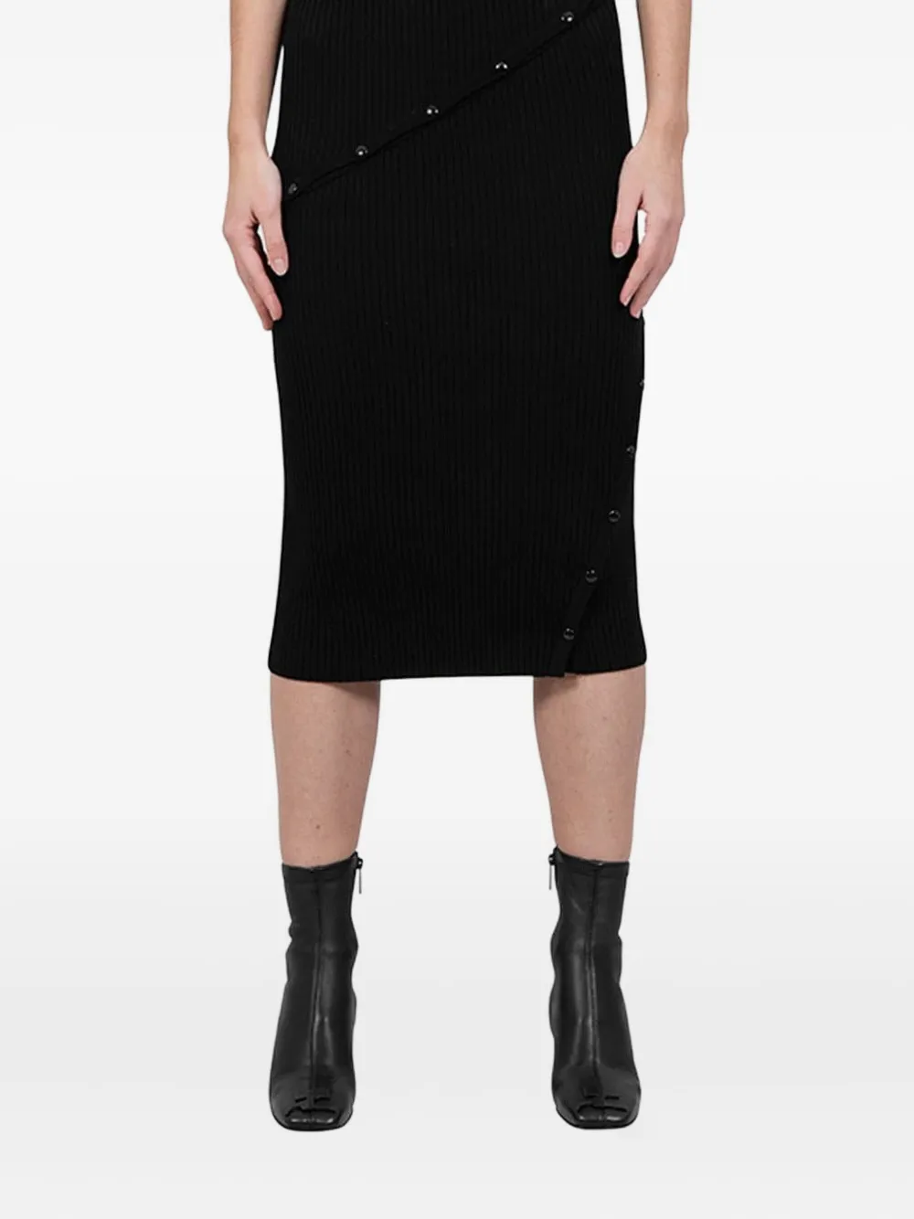 Engineered Garments ribbed button-fastening skirt | Black | Image 1