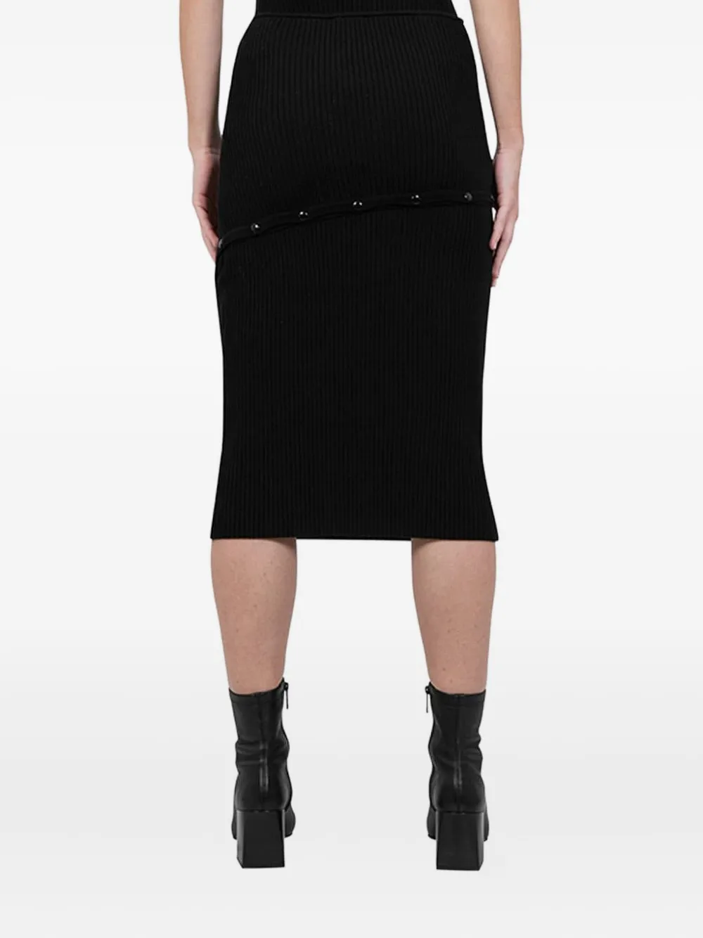 Engineered Garments Ribbed Button-fastening Skirt In Black