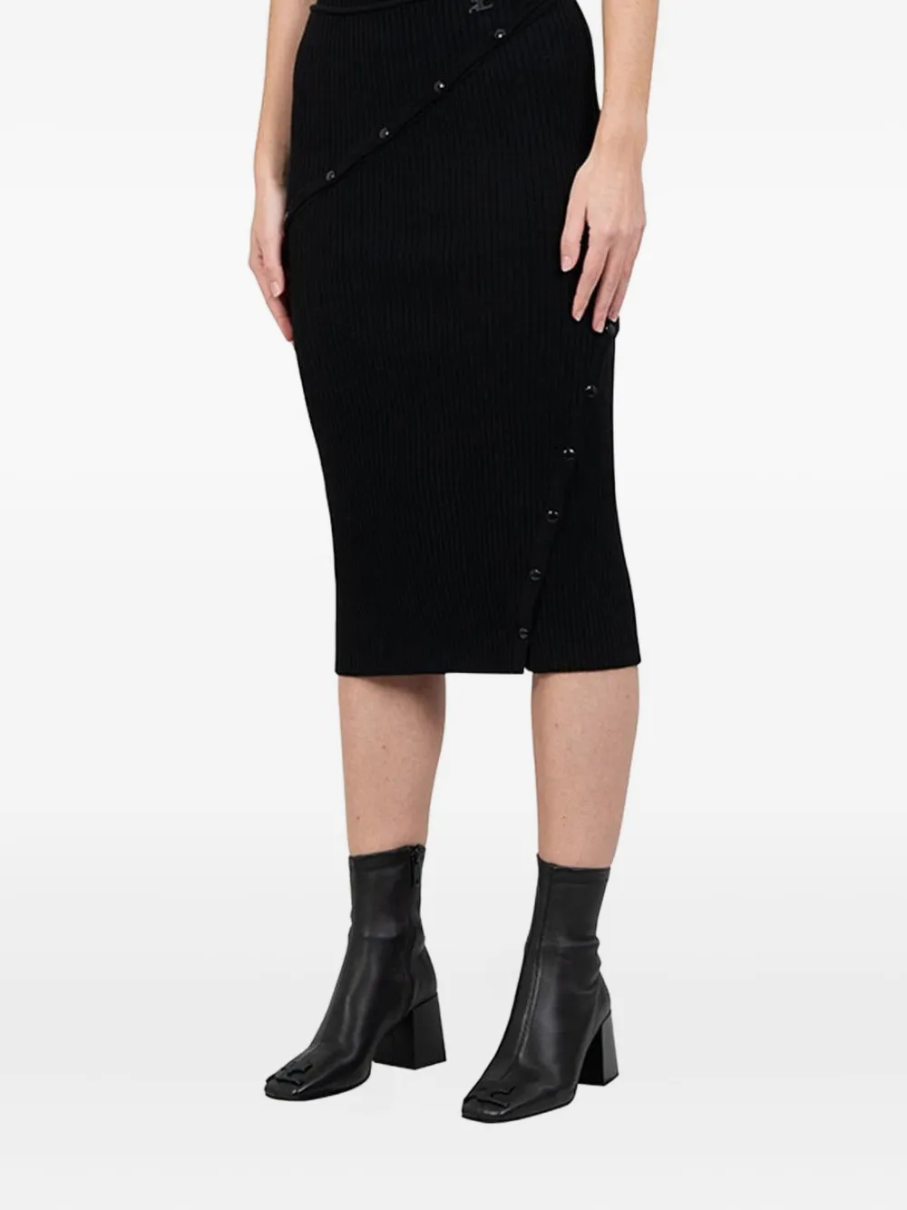 Engineered Garments ribbed button-fastening skirt - Zwart