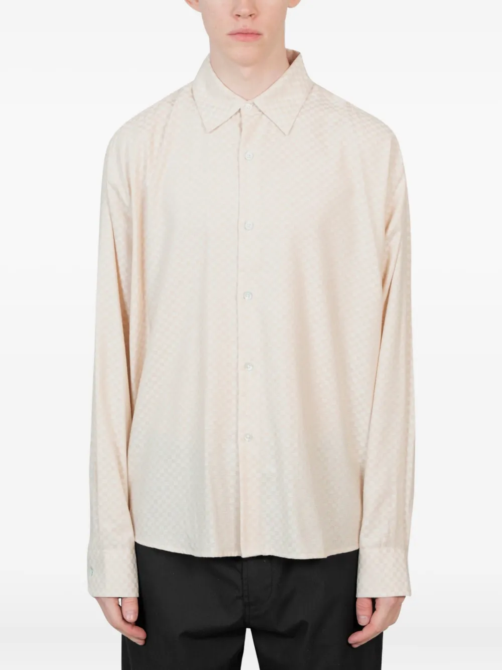 Vous Décidez check-pattern long-sleeve shirt | Neutrals | Image 1