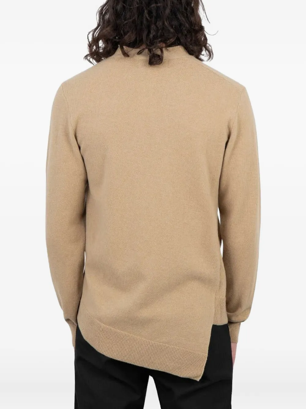 Comme Des Garçons Shirt Geribbeld overhemd met knopen Beige