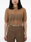 Auralee mohair-blend polo shirt - Brown