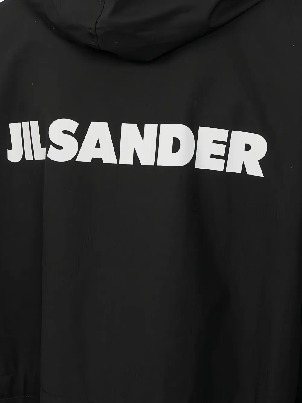 Jil Sander logo-print hooded raincoat Zwart
