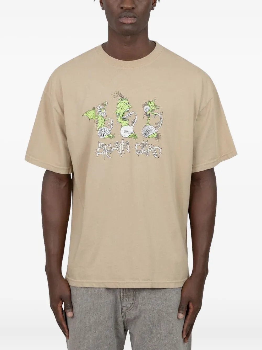 Brain Dead T-shirt met grafische print Beige