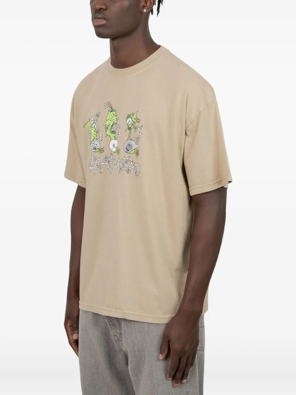 Brain Dead T-shirt met grafische print - Beige